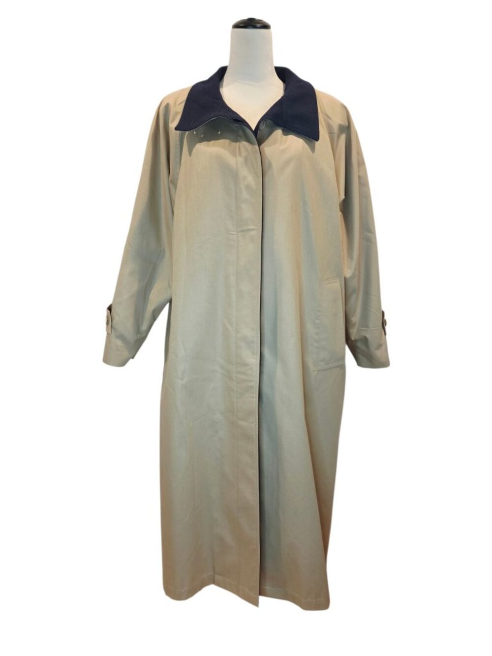 Vintage London Fog Trench Coat 1980 w/ Zip-Out Wool-Blend Liner Size 14P